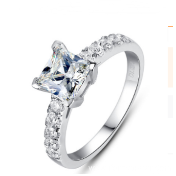 Moissanite princess white gold engagement ring diamond